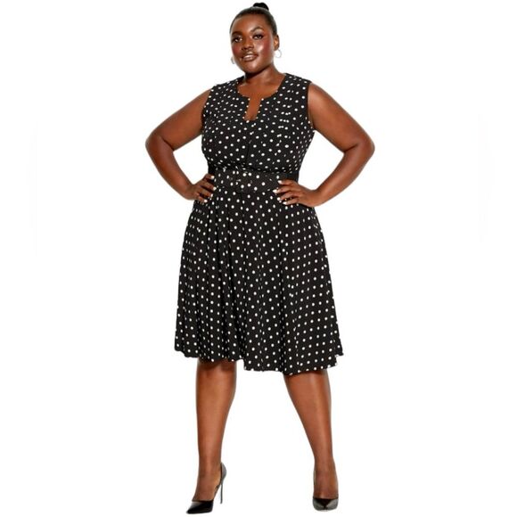 City Chic Vintage Spot Dress Size 16